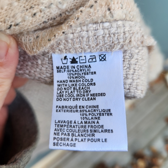 Ethereal Los Angeles Cream Textured Open Front Vest - Size Small - Picture 6 of 9